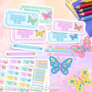 Borboletas pastel - etiquetas personalizadas