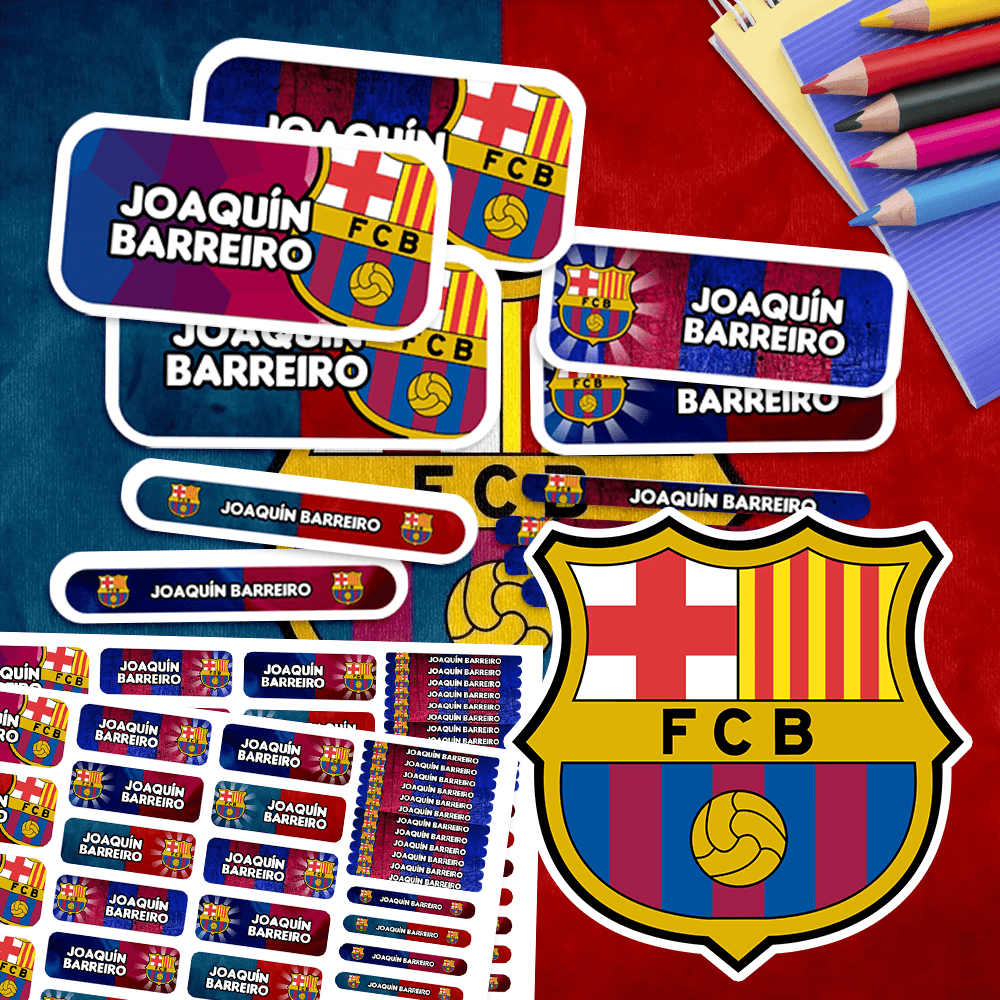 Etiquetas Escolares para Imprimir | Barcelona (Archivo Digital PDF)