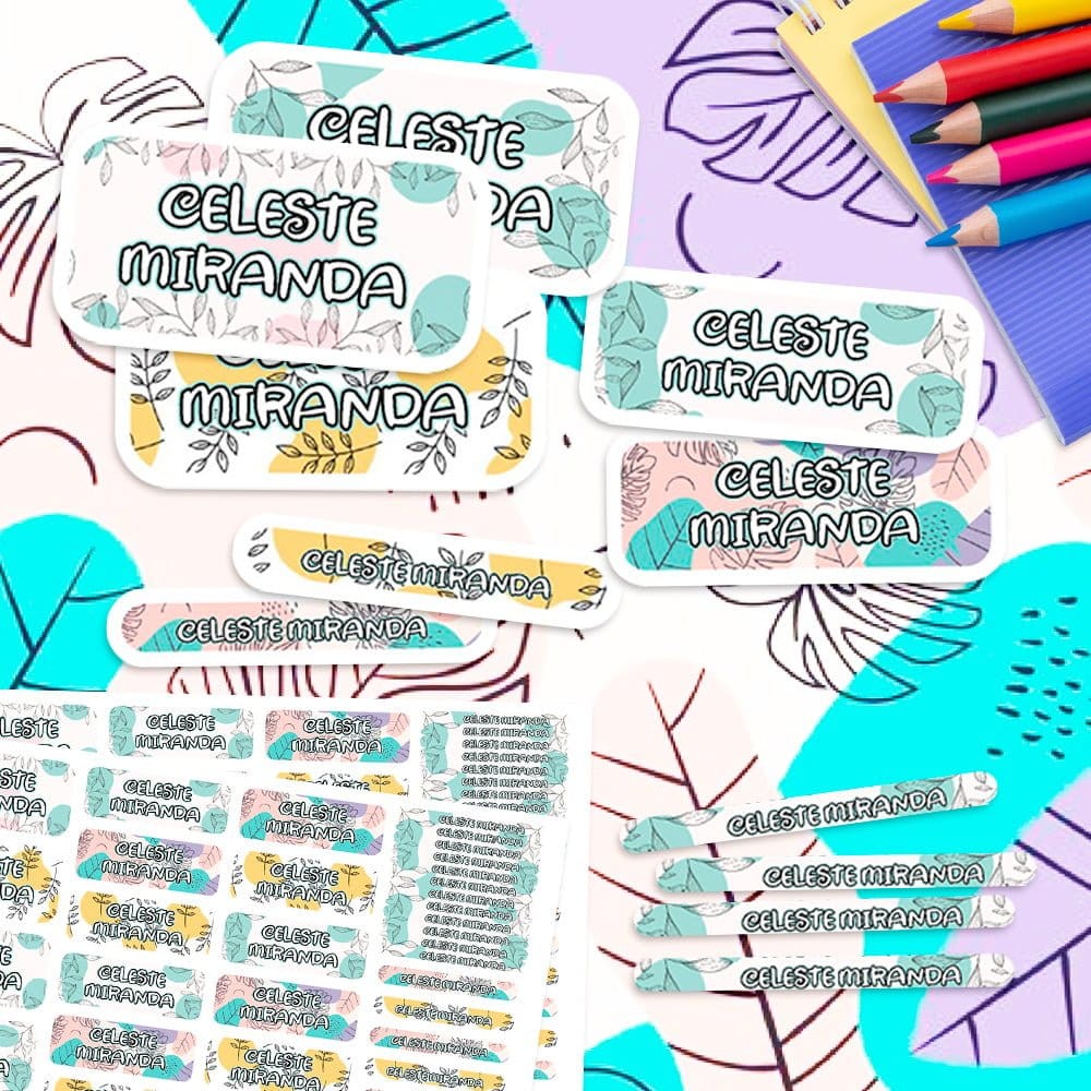 Etiquetas Escolares para Imprimir | Botánico (Archivo Digital PDF)