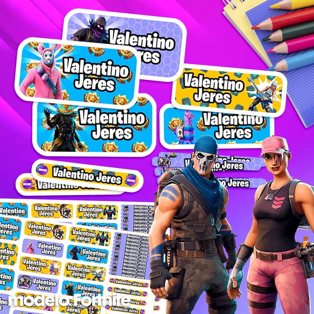 Etiquetas Escolares para Imprimir | Fortnite (Archivo Digital PDF)