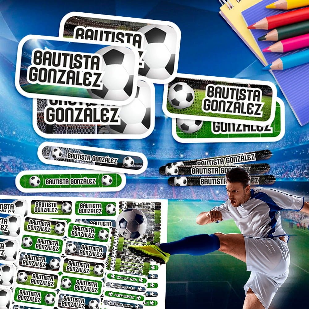 Etiquetas Escolares para Imprimir | Futbol (Archivo Digital PDF)