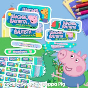 Porco George & Peppa - Etiquetas personalizadas