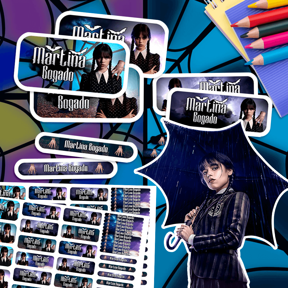 Etiquetas Escolares para Imprimir | Merlina (Archivo Digital PDF)