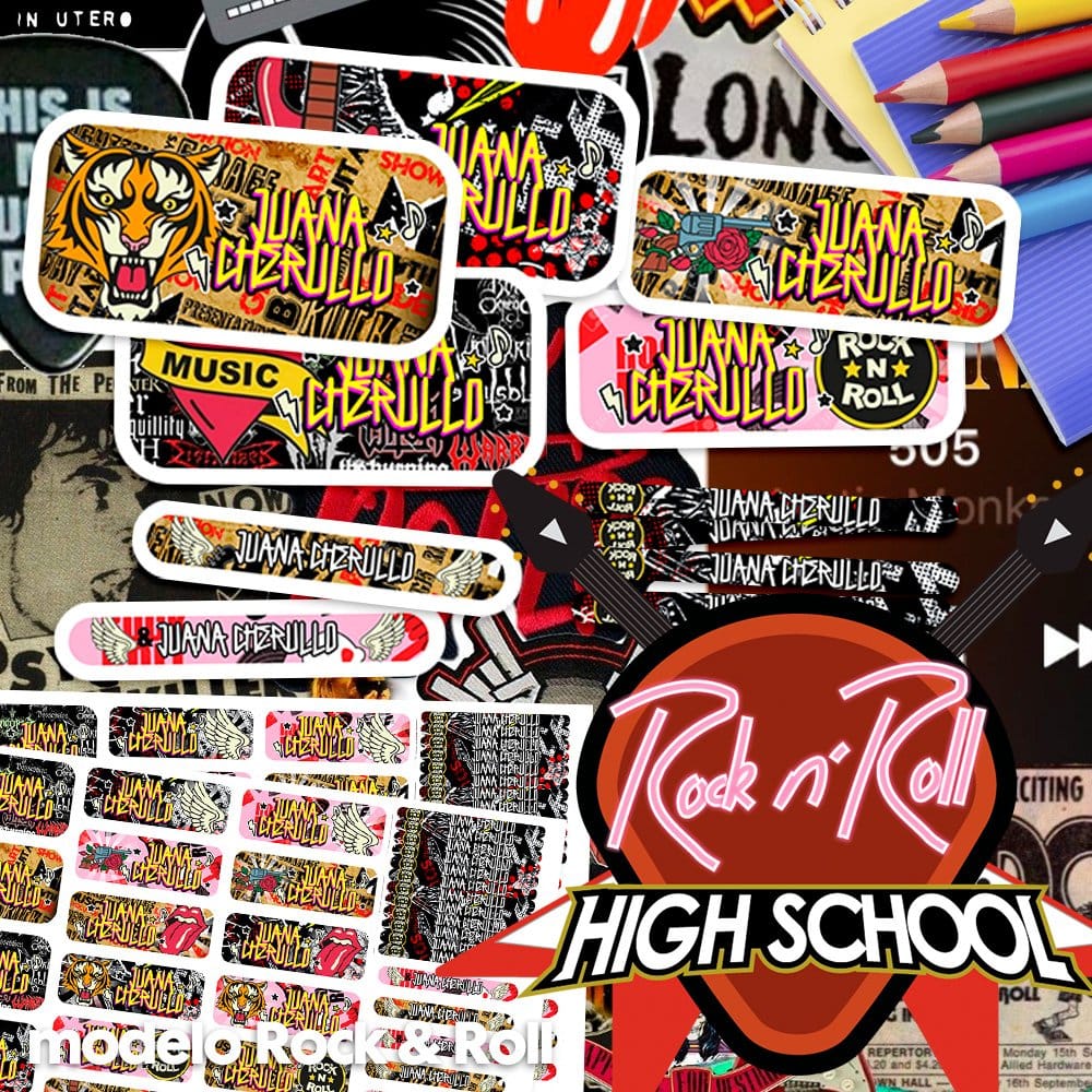 Etiquetas Escolares - Rock & Roll