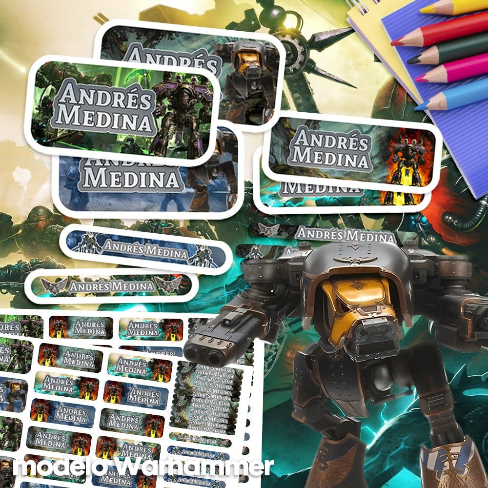 Etiquetas Escolares para Imprimir | Warhammer (Archivo Digital PDF)