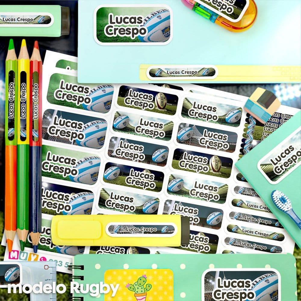 Etiquetas Escolares - Rugby