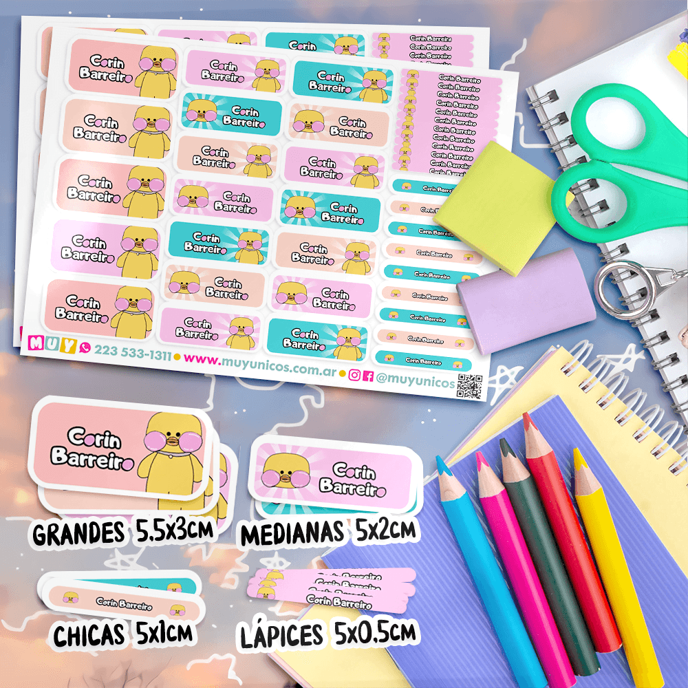 Etiquetas Escolares - Patito de Papel - Imagen 2