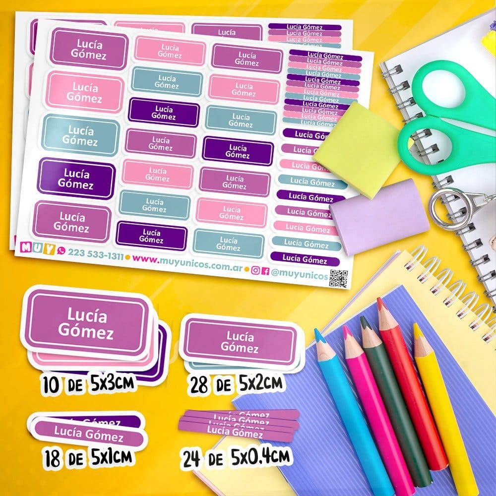 Etiquetas Escolares para Imprimir | Simple (Archivo Digital PDF) - Imagen 2