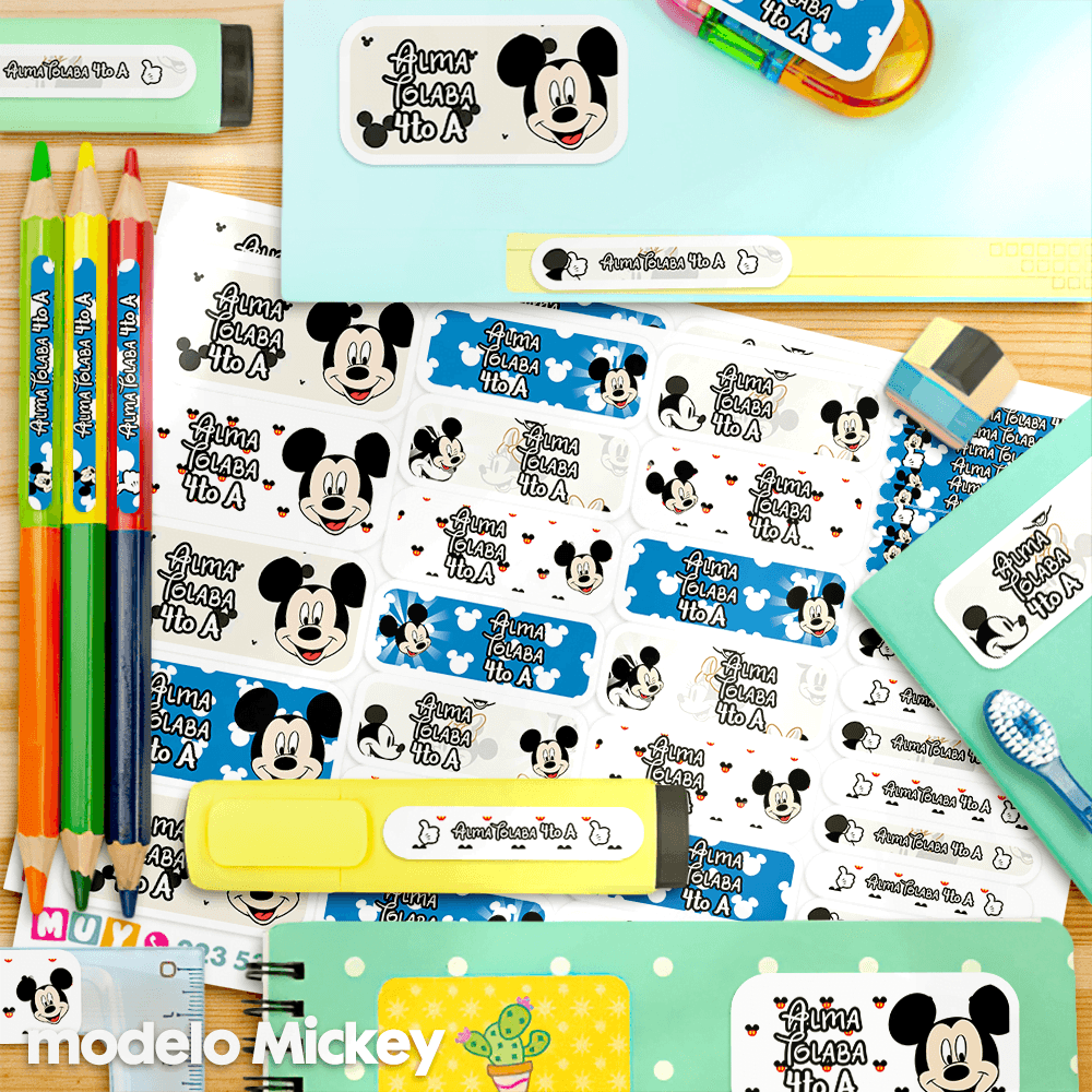 Etiquetas Escolares para Imprimir | Mickey (Archivo Digital PDF)