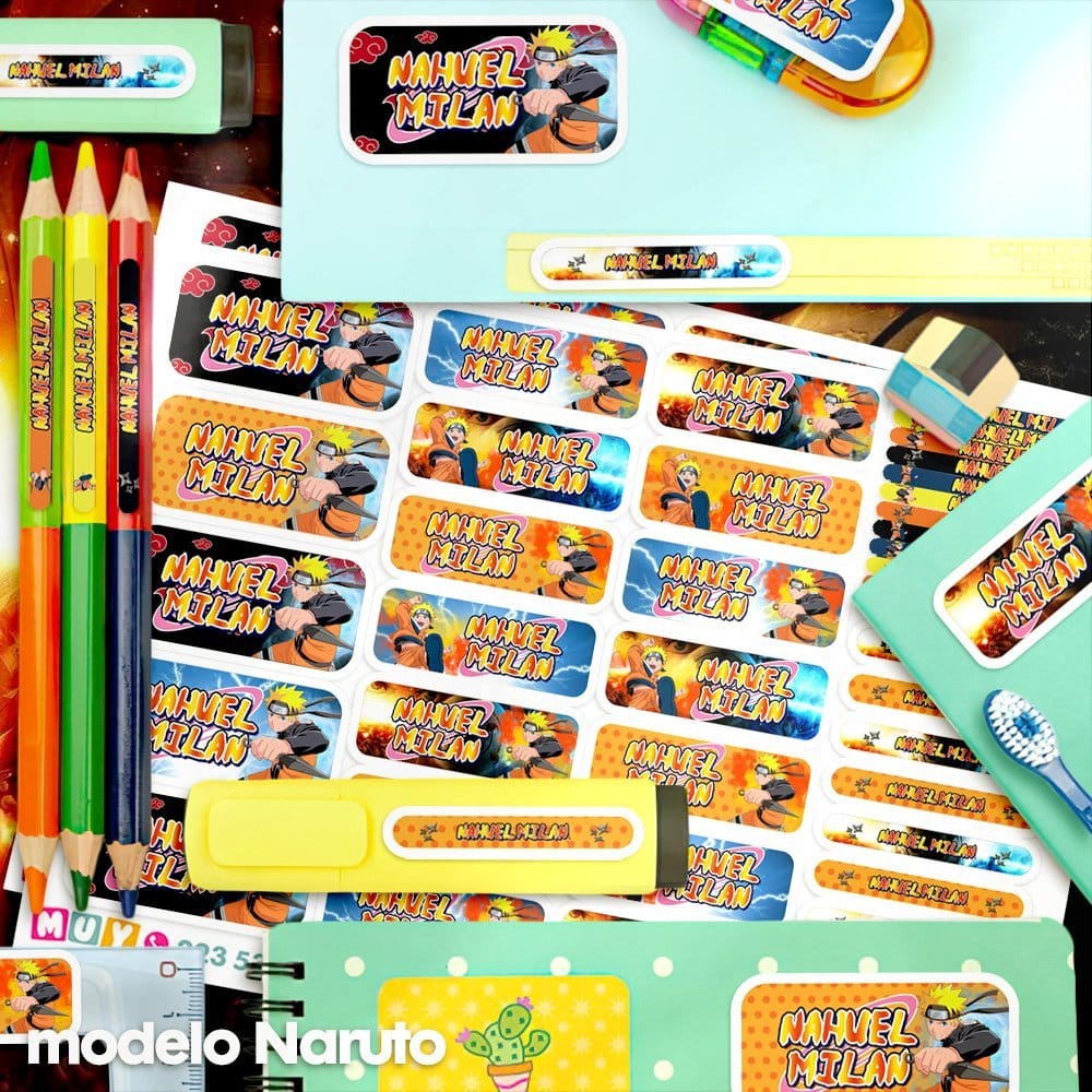 Etiquetas Escolares para Imprimir | Naruto (Archivo Digital PDF)