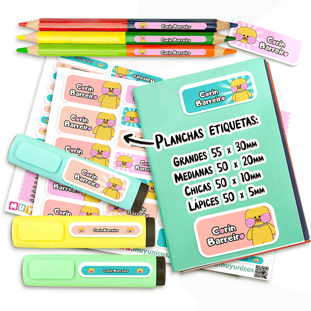 Etiquetas Escolares - Patito de Papel - Imagen 4