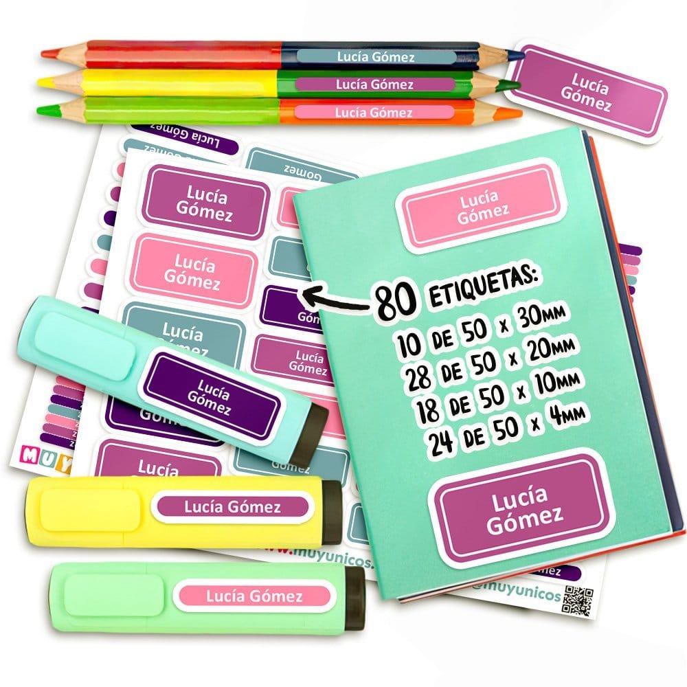 Etiquetas Escolares para Imprimir | Simple (Archivo Digital PDF) - Imagen 3