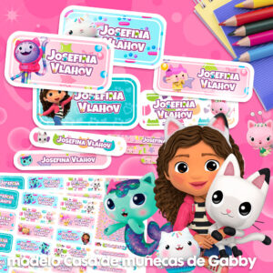 La casa de muñecas de Gabby - Etiquetas Personalizadas